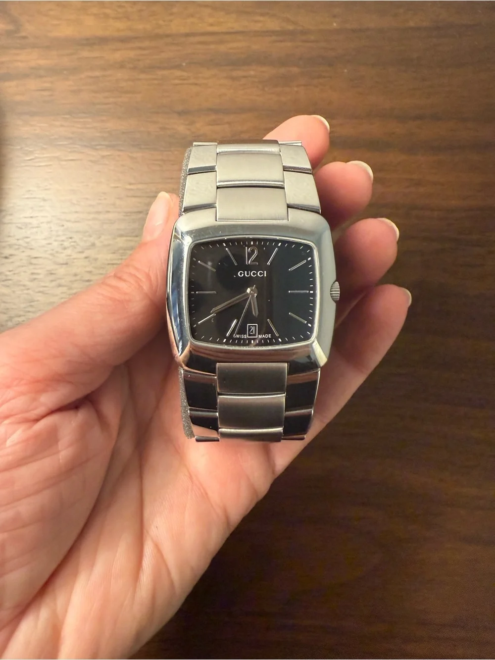 Gucci Men's Stainless Steel Watch with Black Dial